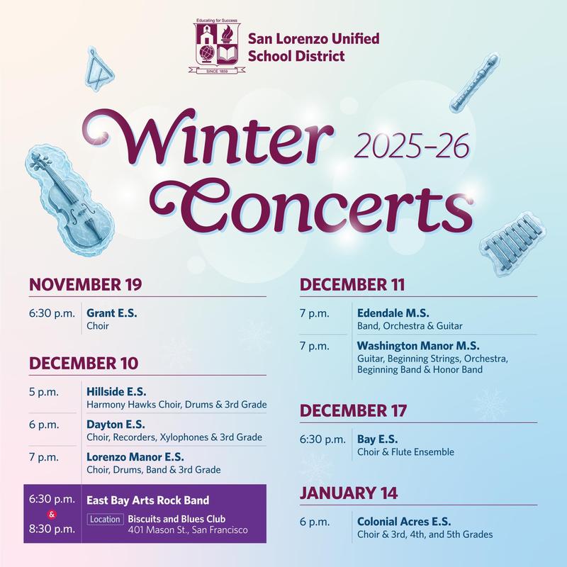 Flyer with list of winter concerts