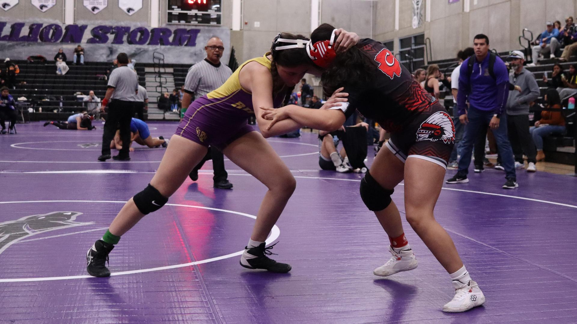Girls wrestling at madera south