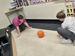 Mrs. Mark’s class has been learning about Newton’s Laws of Motion.