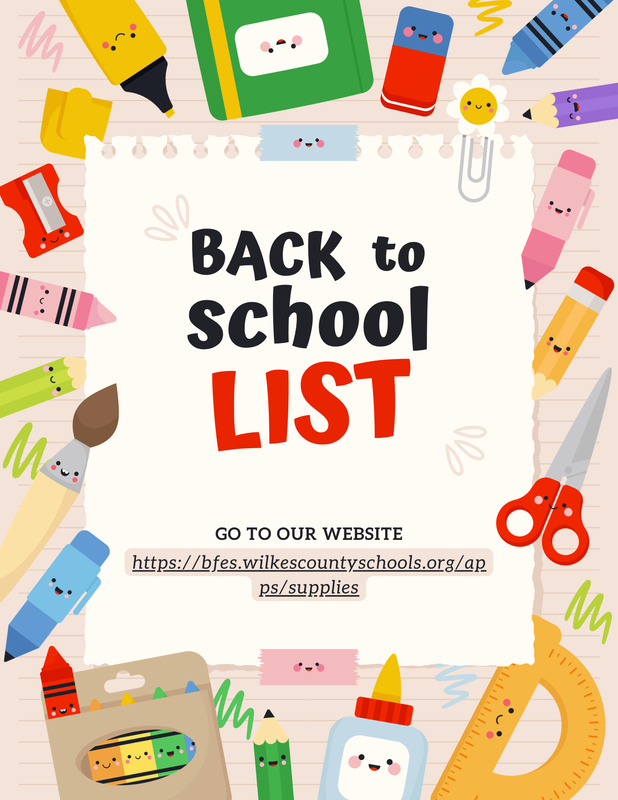 Back to School Supply List 2026-2027 school year
