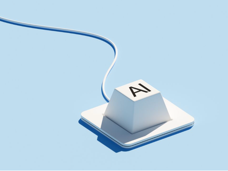 Illustration of a computer keyboard key labeled “AI”.