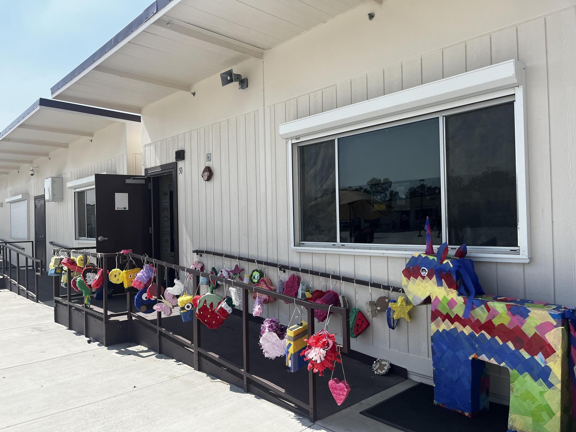 Piñatas created by our Intro Spanish, Spanish 1 and 2 students: June 4 2025