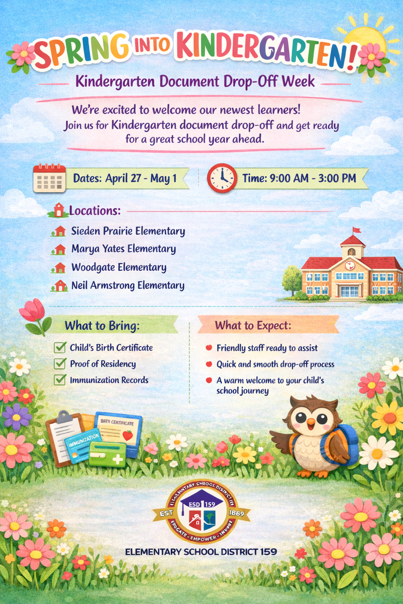 Kindergarten Document Drop-Off Week Flyer