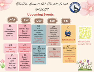 PS 119 Upcoming Events Flyer March 2026