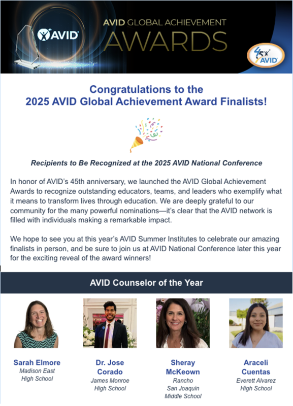 AVID Counselor of the Year