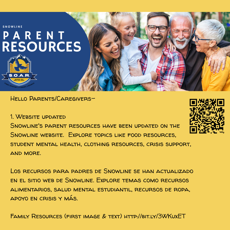 Snowline's parent resources  Los recursos para padres de Snowline