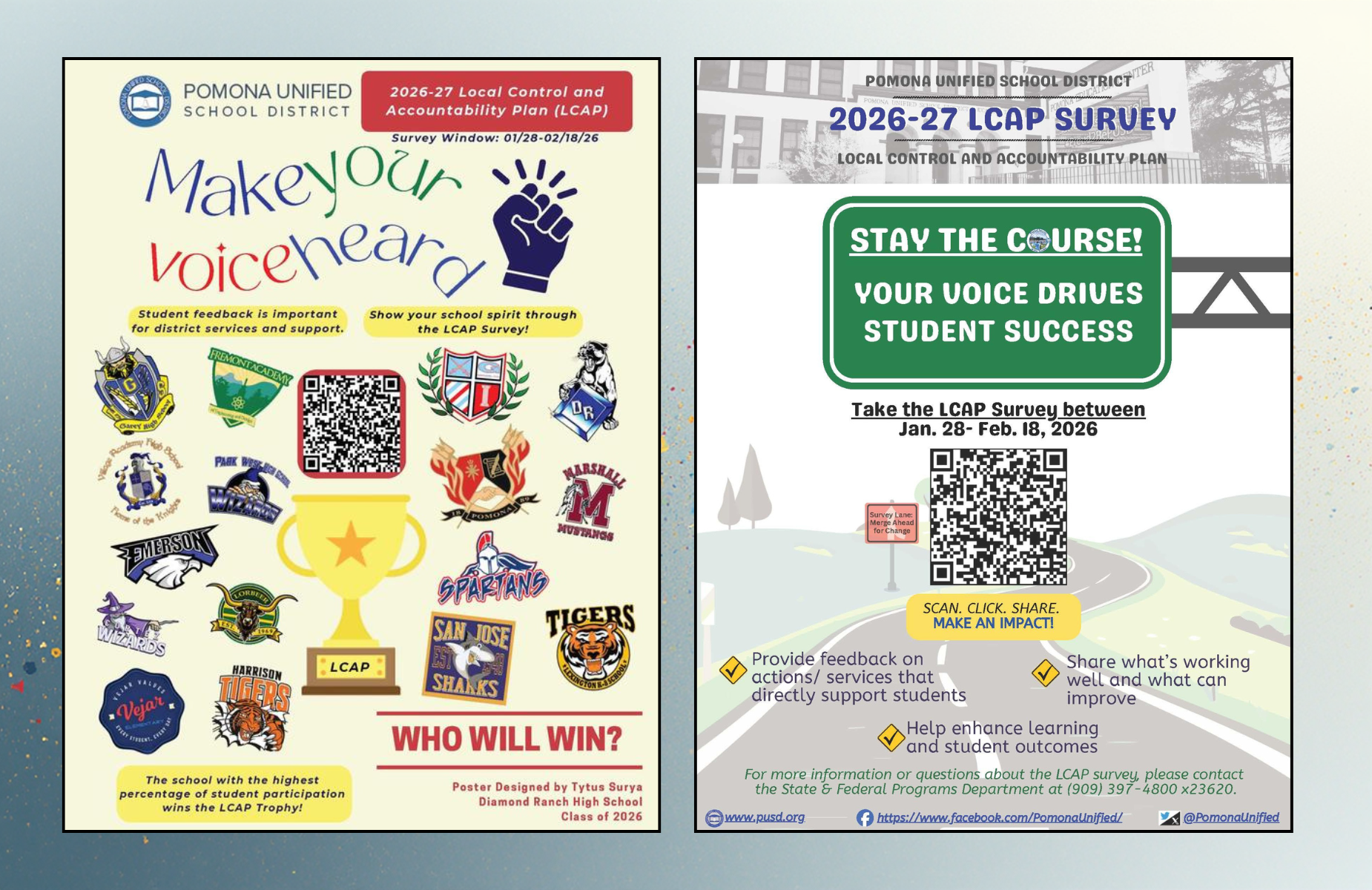 LCAP Survey banner for homepage on district website