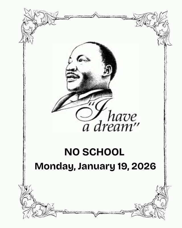 NO SCHOOL-MONDAY, JANUARY 19TH Thumbnail Image