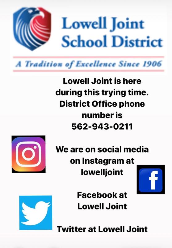 Lowell Joint School District social media information Featured Photo