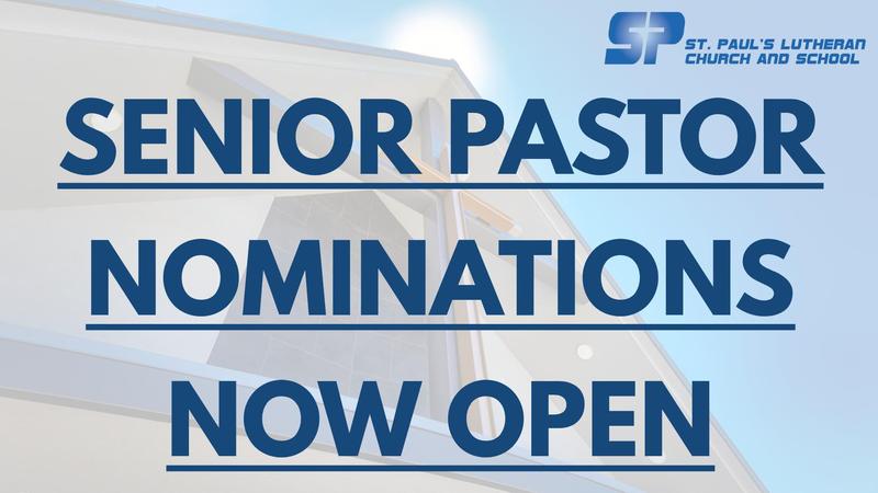 Senior Pastor Nominations