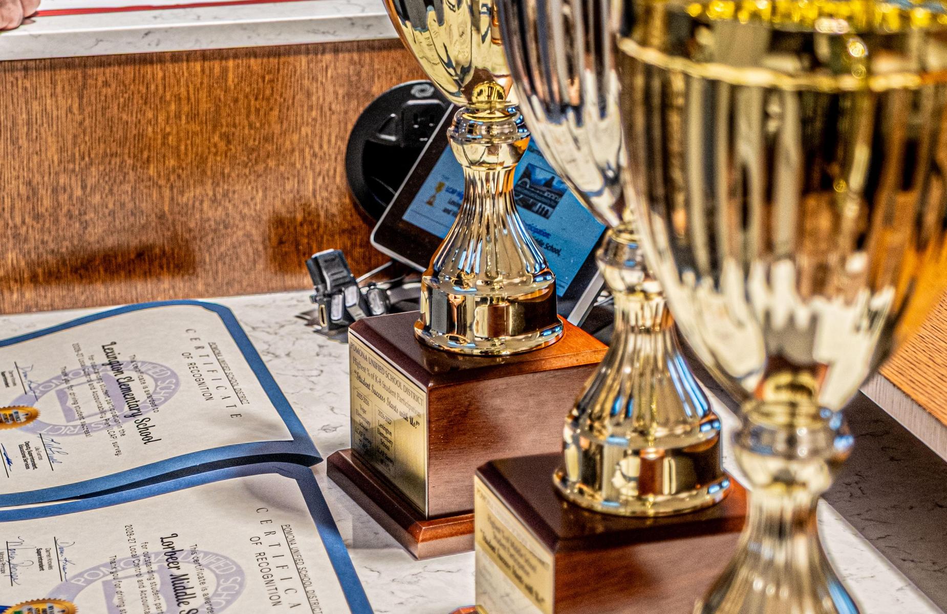 Trophies and certificates