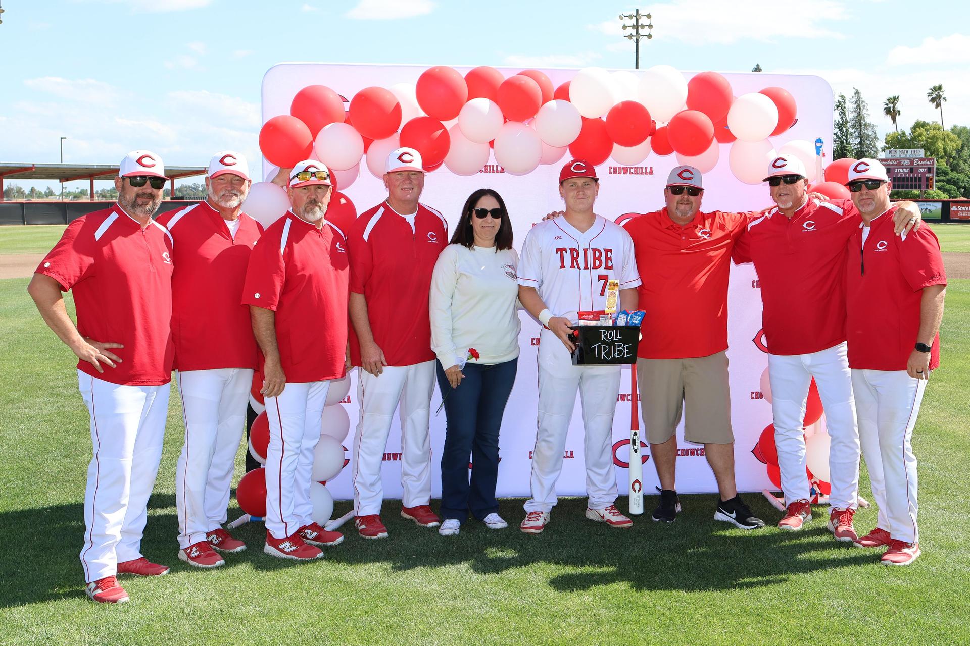 senior baseball players and their escorts
