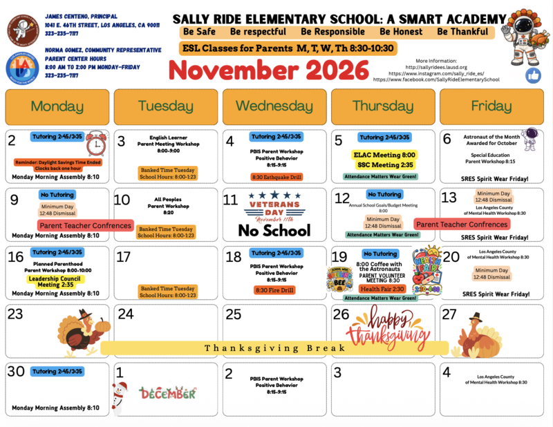 Nov. Calendar