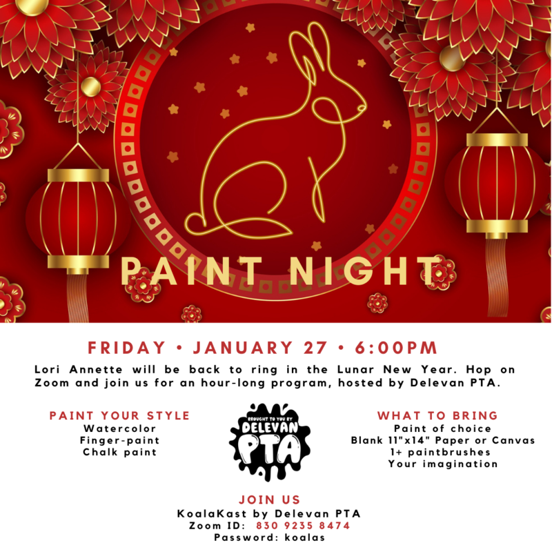 Paint Night:  Friday, Jan. 27, 2023