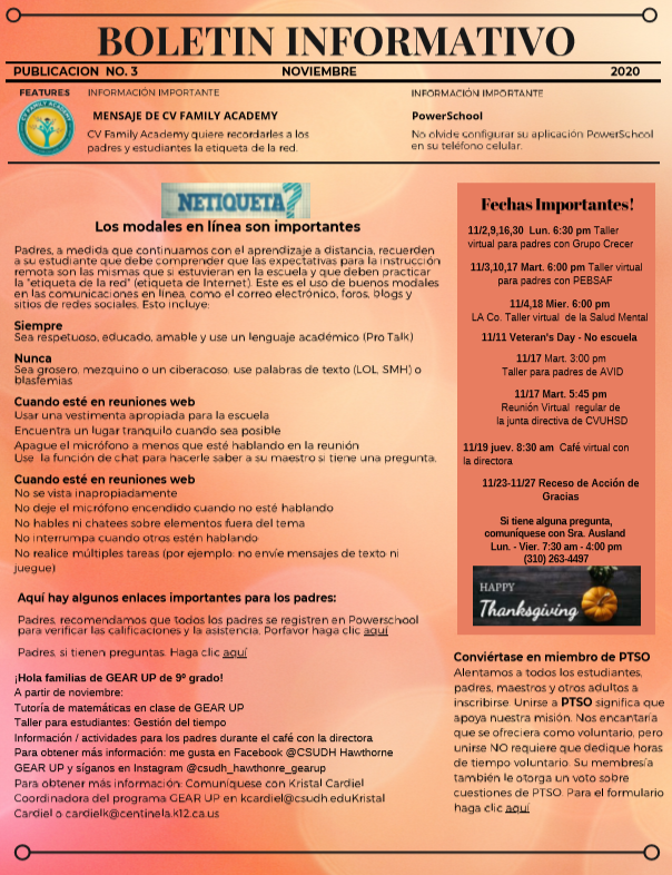 November Newsletter Span