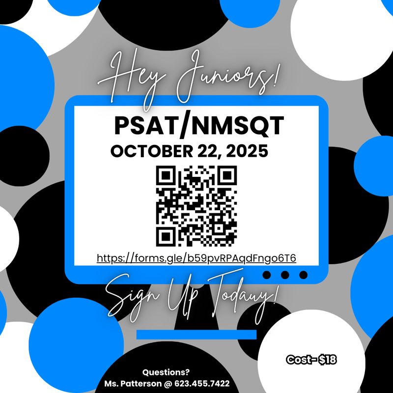 flyer for PSAT testing