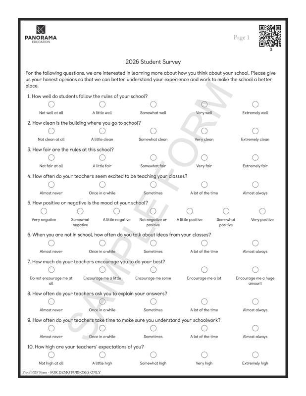 Panorama Culture and Climate Survey Sample