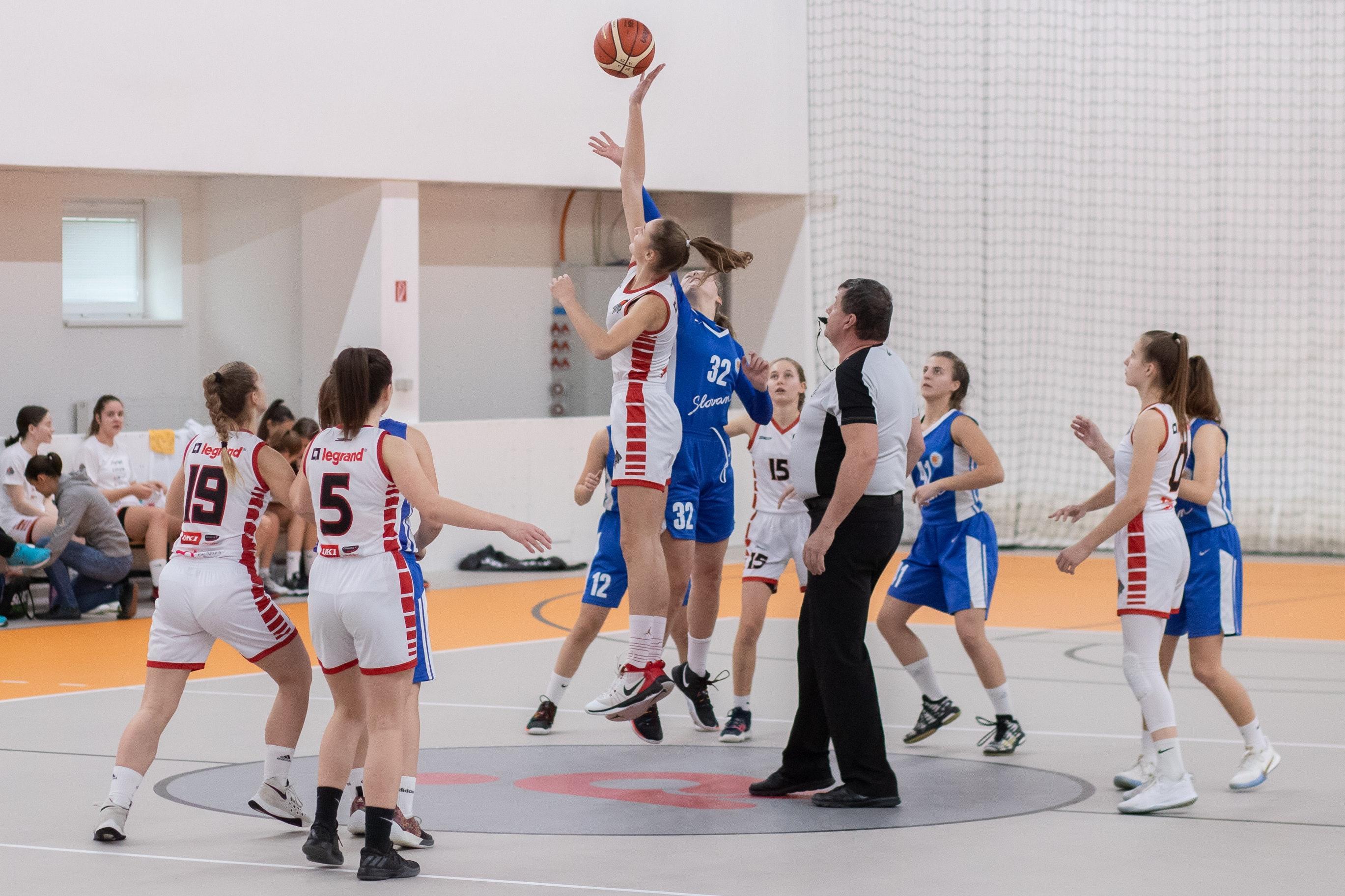 People playing basketball