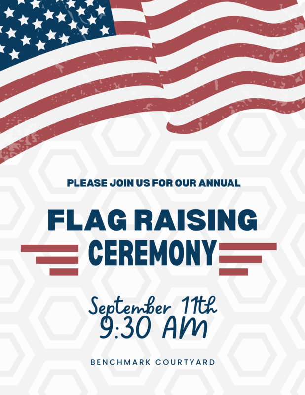 Flag Raising Ceremony 09/11 at 9:30 AM