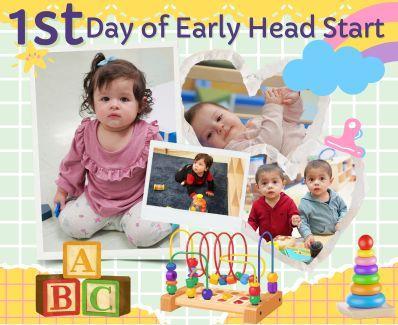 First Day of Head Start graphic with baby photos on it