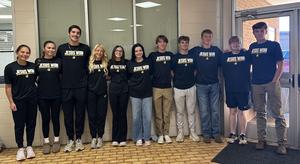 Group picture of FCA students who brought breakfast