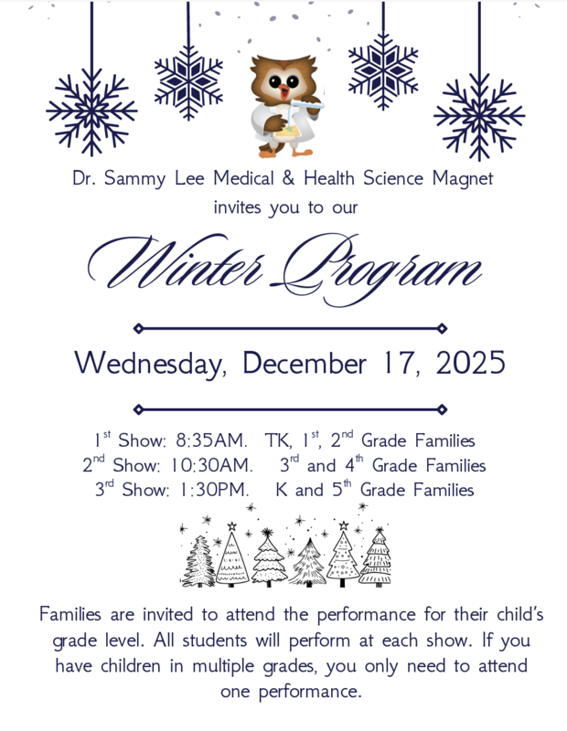 WINTER PROGRAM SCHEDULE - DECEMBER 17, 2025 Featured Photo
