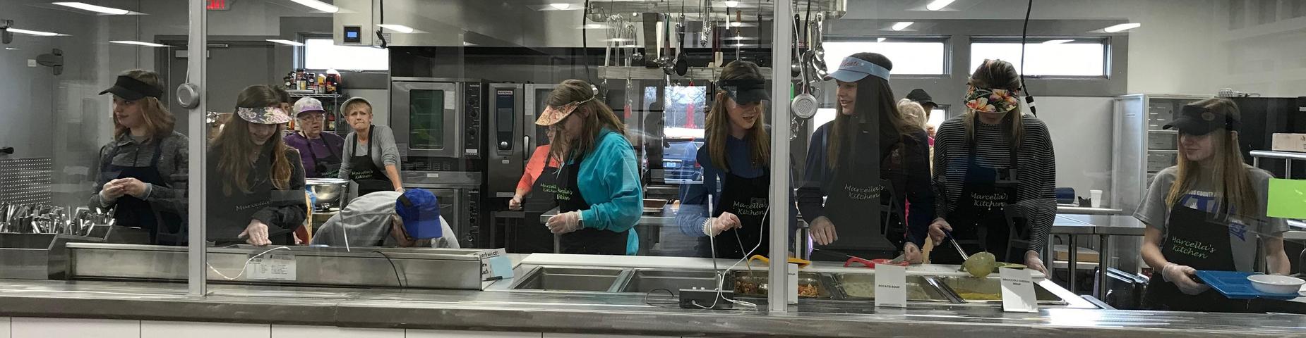 YTAT students from MMS helping out at the food kitchen.