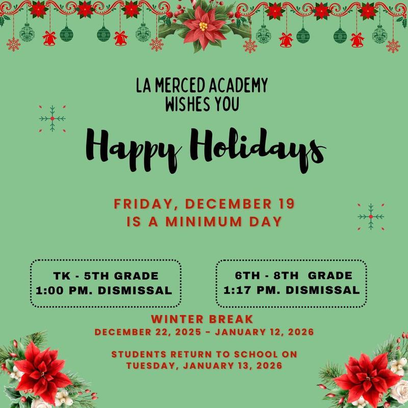 Happy Holidays/Winter Break Flyer in English