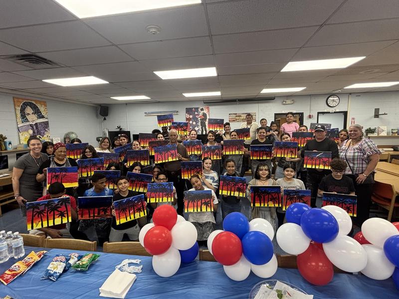 Bilingual Paint Night at the Union Hill Middle School