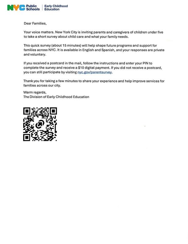 Early Childhood Survey about childcare. English