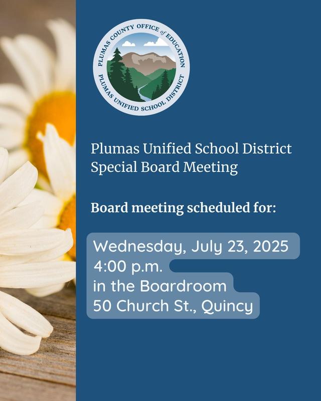 PUSD special board meeting notice 7/23/25