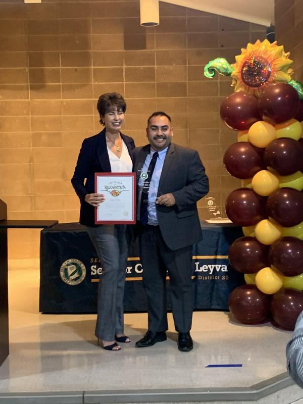 Pictured Senator Leyva an Juan ortiz receiving certificate