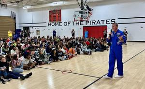 First county resident to go into space meets with ACS students