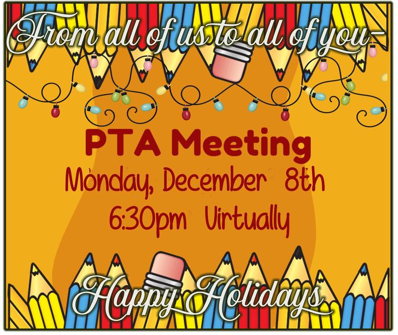 brown and yellow December PTA meeting