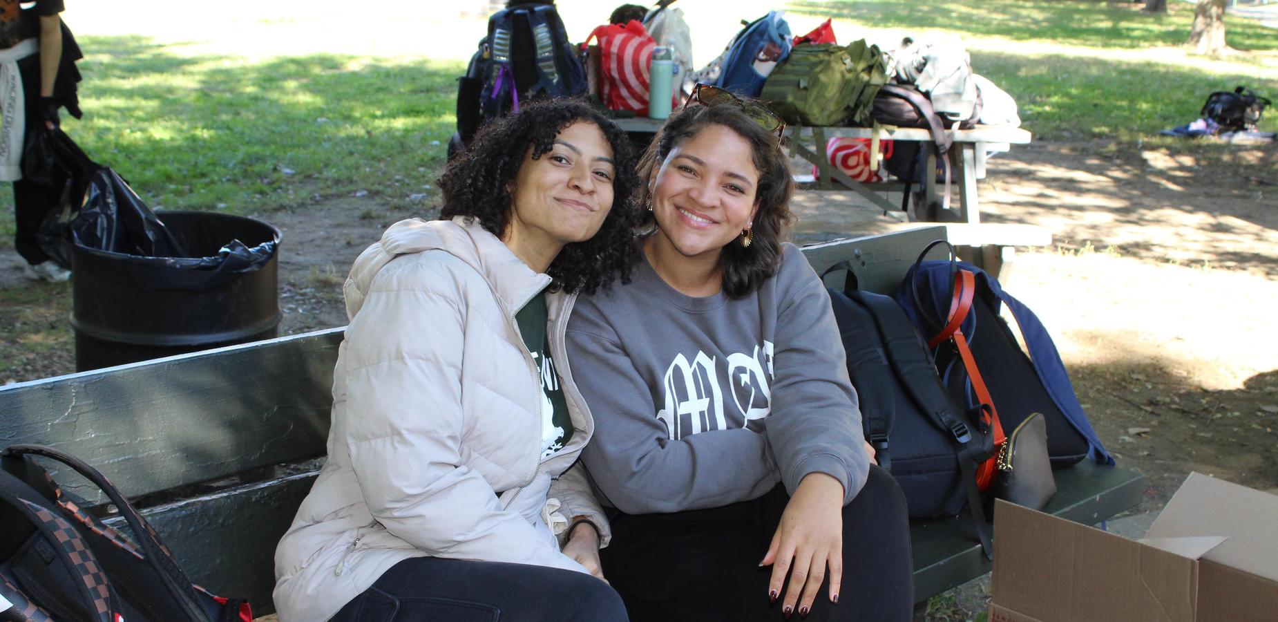 Students posing in the park