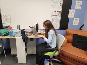 an editor hard at work