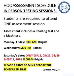 HOC_Fall_2026_Assessment_Sched