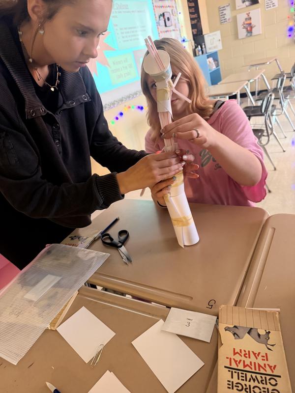 two students focused on work