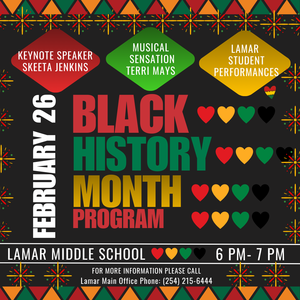 black history month program feb. 26th at 6pm to 7pm