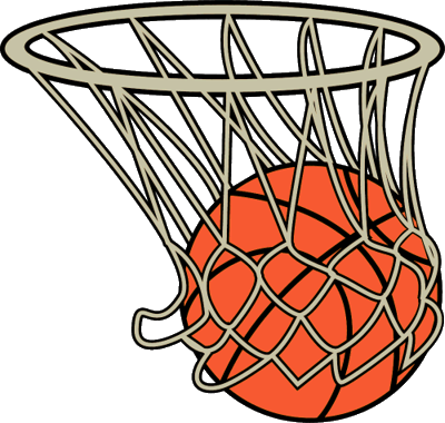 orange basketball going into a hoop