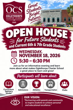 Open House Flyer for 6th, 7th and Future students