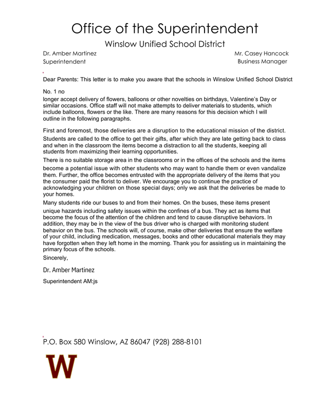 School Gift Delivery Notice Featured Photo