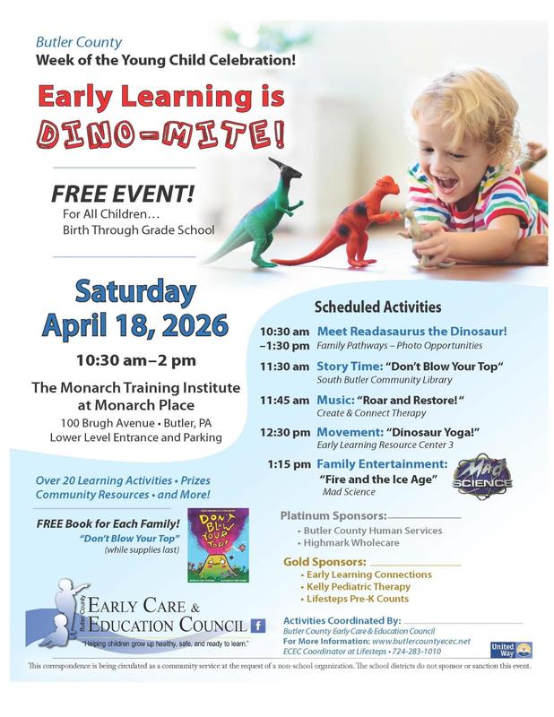 flyer for week of young child event - details in article