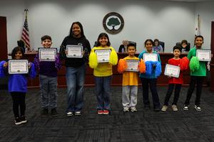 Schweitzer Students with their House Colors Shirts.