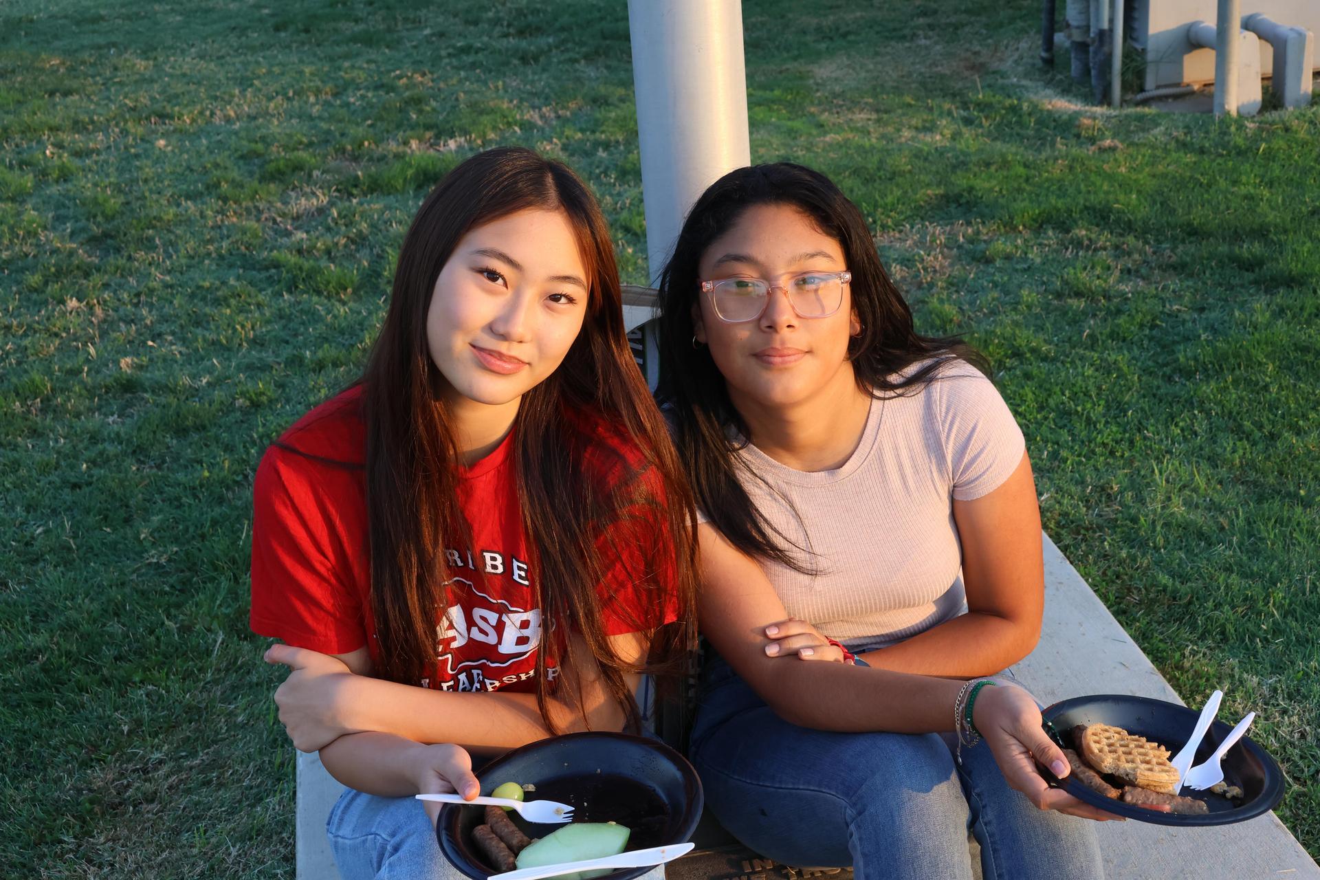 seniors and staff enjoying senior sunrise
