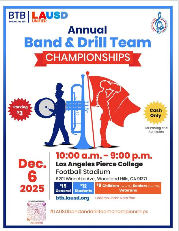 December 6th 10:00am to 9:00 pm @ Los Angeles Pierce College Football Stadium