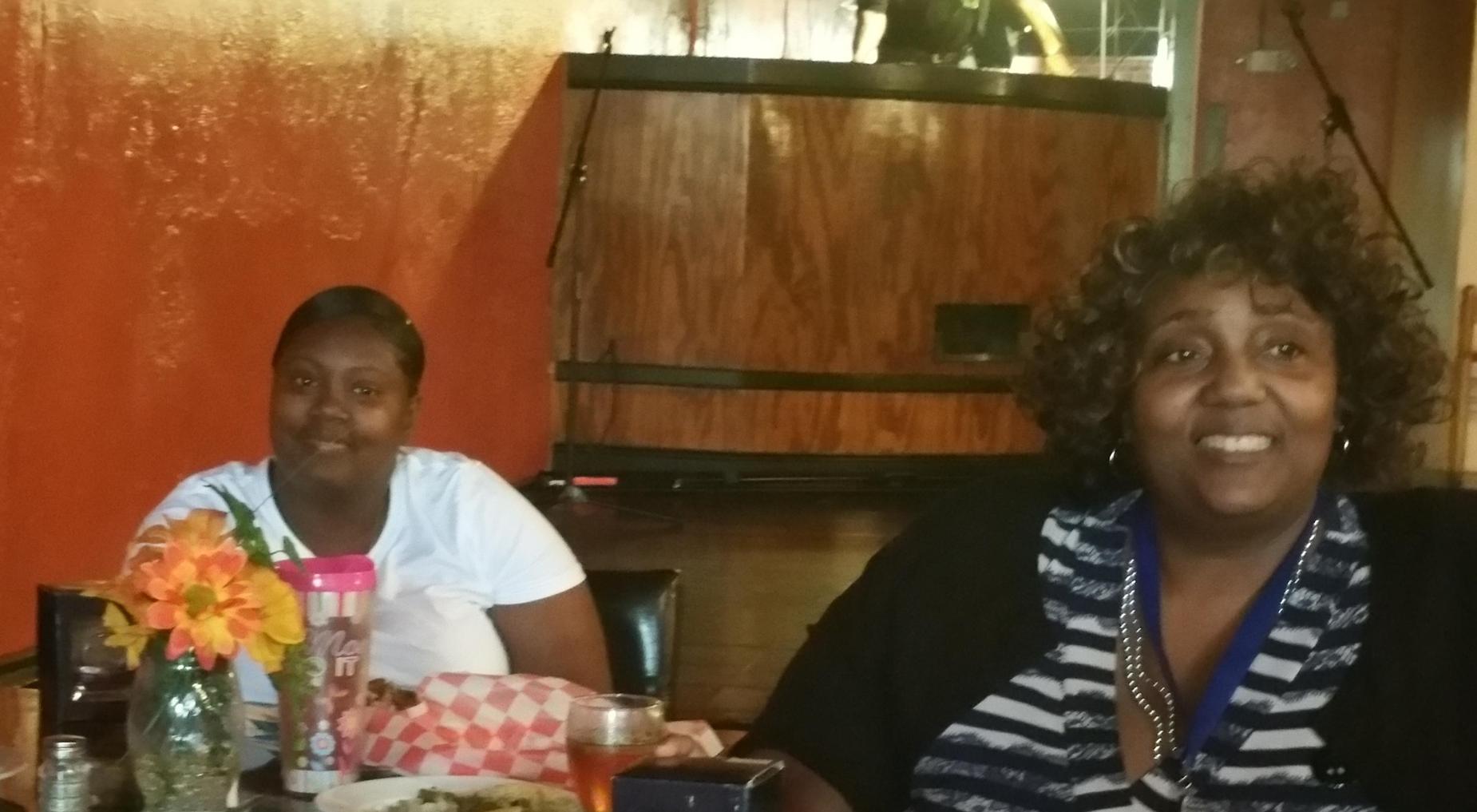 staff at lunch