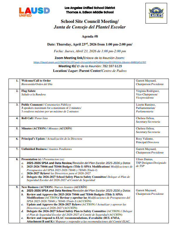 Edison MS-SSC Agenda for 4-23-2026 Featured Photo