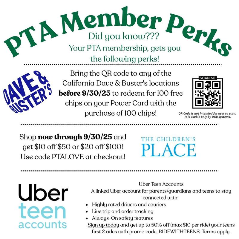 PTA Member Perks - Become a Member Featured Photo