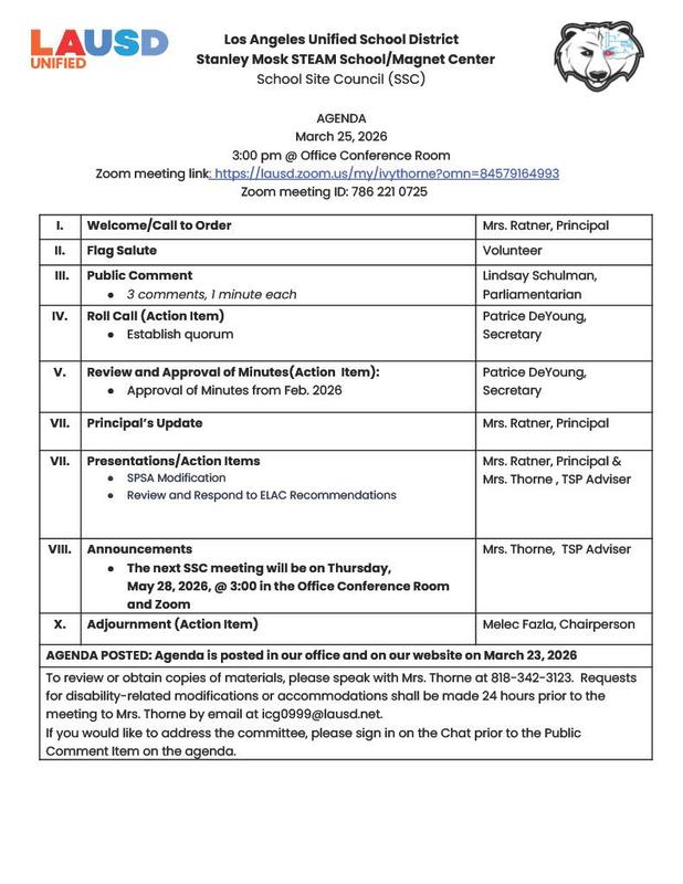 SSC March English Agenda
